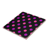 Black Purple Pink Polka Dots Pattern  タイル (側面)