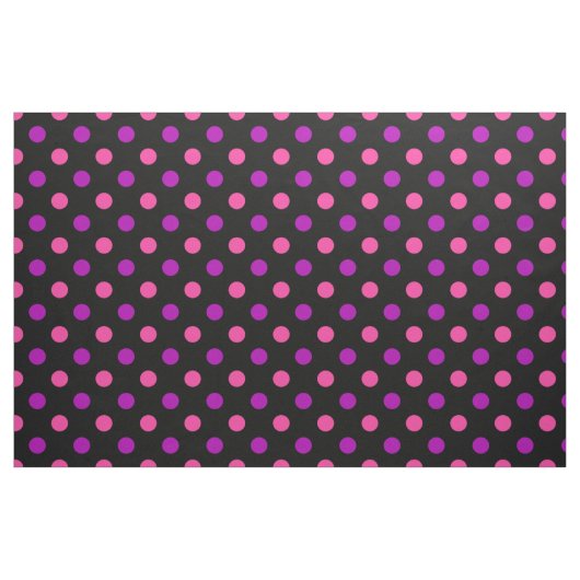 Black Purple Pink Polka Dots Pattern  ファブリック (ファットクウォーター)