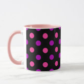 Black Purple Pink Polka Dots Pattern  マグカップ (左)