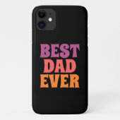  black &purple retro best dad ever csript Case-Mate iPhoneケース (裏面)
