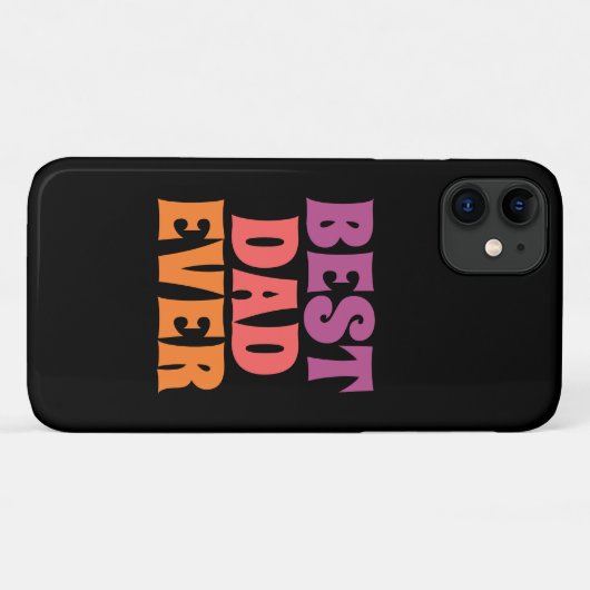  black &purple retro best dad ever csript Case-Mate iPhoneケース (裏面(横))