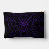 Black purple spider web Halloween pattern アクセサリーポーチ (裏面)