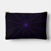 Black purple spider web Halloween pattern アクセサリーポーチ (正面)