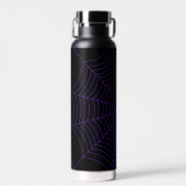 Black purple spider web Halloween pattern ウォーターボトル (正面)