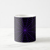 Black purple spider web Halloween pattern コーヒーマグカップ (中央)