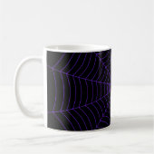 Black purple spider web Halloween pattern コーヒーマグカップ (左)