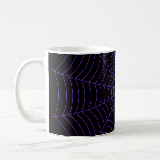 Black purple spider web Halloween pattern コーヒーマグカップ (左)