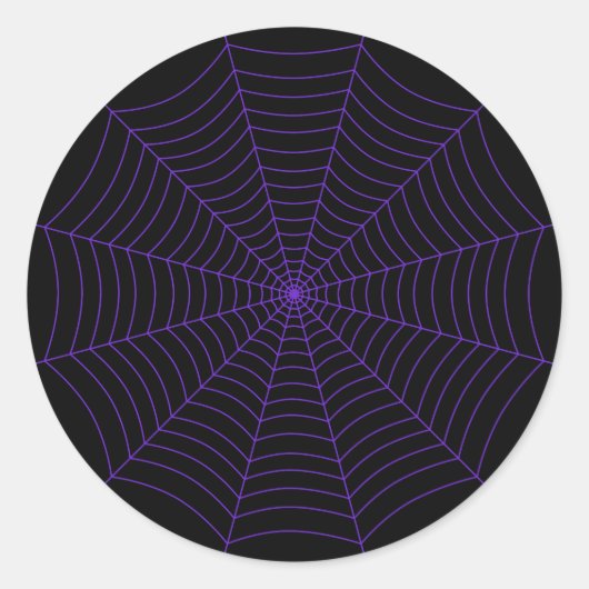Black purple spider web Halloween pattern ラウンドシール (正面)
