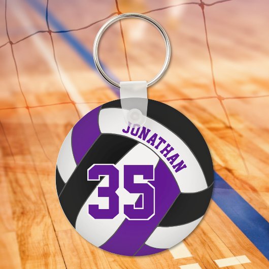 black purple volleyball player name jersey number キーホルダー