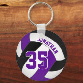 black purple volleyball player name jersey number キーホルダー (正面)