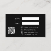 Black QR business customer client appointment card 割引カード (裏面)