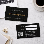 Black QR business customer client appointment card 割引カード