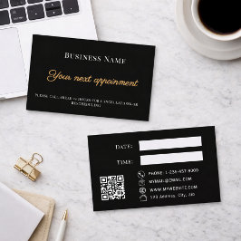 Black QR business customer client appointment card 割引カード