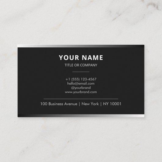 Black QR Code Business Card with Logo | Modern 名刺 (裏面)