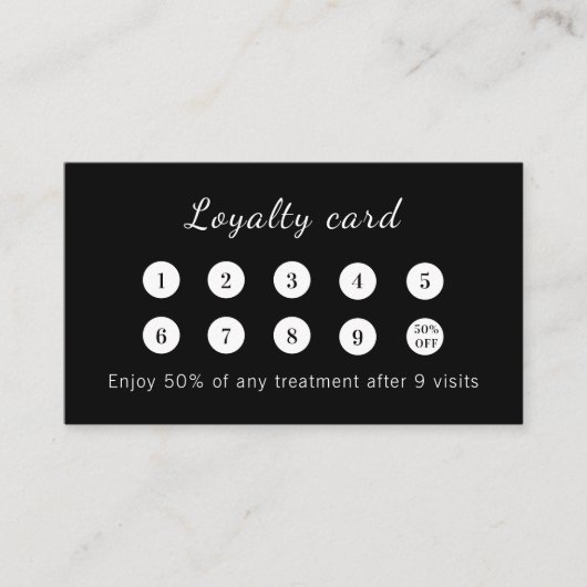 Black qr code business logo ロイヤリティカード (正面)