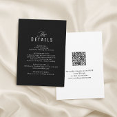 Black QR Code Classy Wedding Details ノートカード
