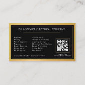 Black QR Code Electrician Electrical Contractor  名刺 (裏面)