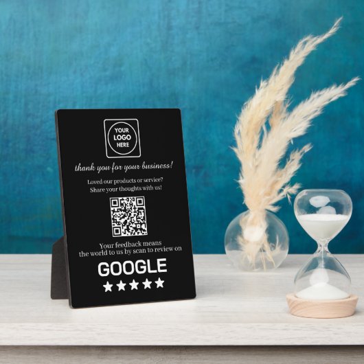 Black QR Code | Google Business Review Display フォトプラーク (側面)