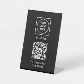 Black QR Code Menu | Modern Contactless Display  台座サイン (正面)