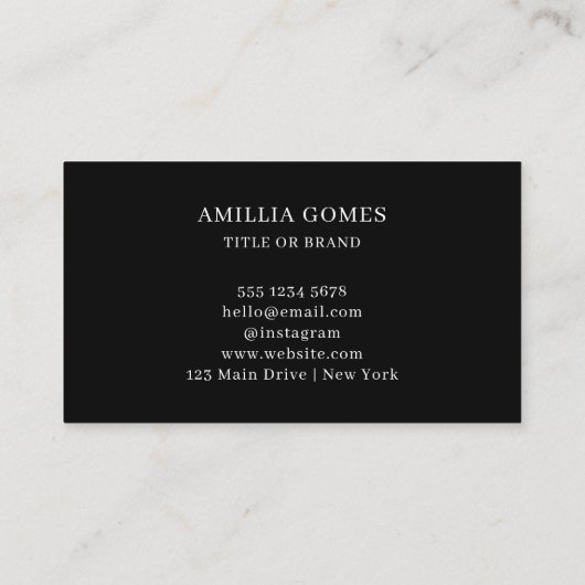 Black QR Code | Minimal Modern Custom Contact  名刺 (裏面)