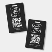 Black QR Code | Modern Business Logo Design バッジ (正面&裏面)