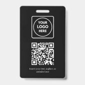 Black QR Code | Modern Business Logo Design バッジ (裏面)