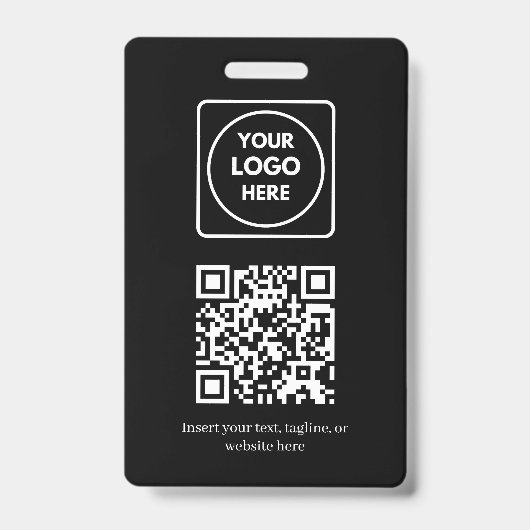 Black QR Code | Modern Business Logo Design バッジ (正面)
