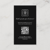 Black QR | Custom Business Feedback Review Link 名刺 (正面)
