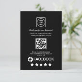 Black QR | Facebook ビジネス評価リンク エンクロージャーカード (スタンド正面)