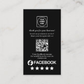 Black QR | Facebook Reviews Custom Rating Link 名刺 (正面)