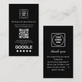 Black QR | Google Reviews Custom Thank You Link 名刺 (正面/裏面)