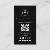 Black QR | Google Reviews Custom Thank You Link 名刺 (正面)