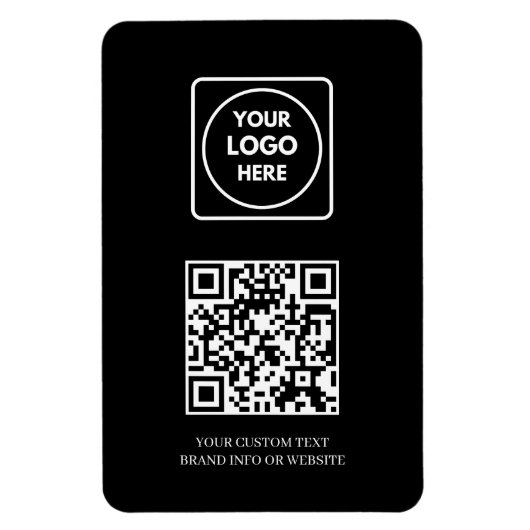 Black QR | Professional Modern Business Logo マグネット (縦)