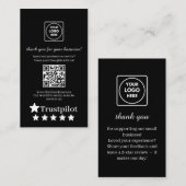 Black QR | Trustpilotレビュー カスタムサンクス 名刺 (正面/裏面)