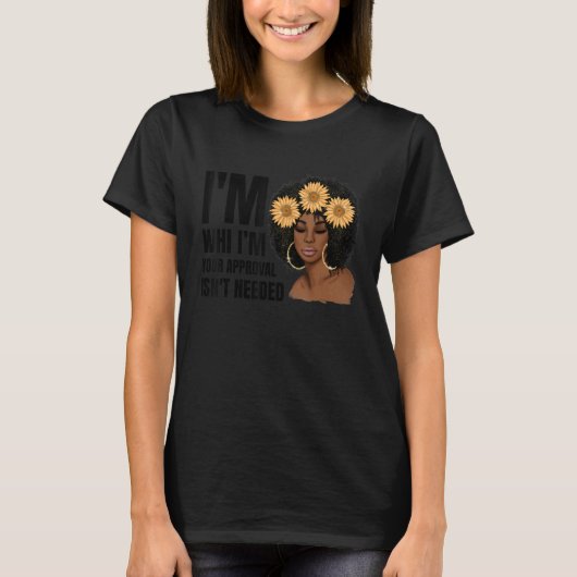 Black Queen Afro Lady African American Ladies Curl Tシャツ (正面)