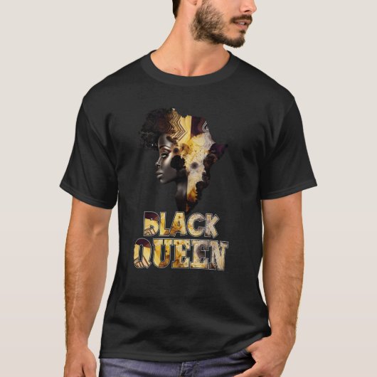 Black Queen Afro Melanin African Women Black Histo Tシャツ (正面)