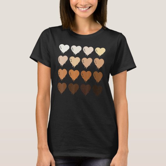 Black Queen Afro Melanin Shades Love African Ameri Tシャツ (正面)