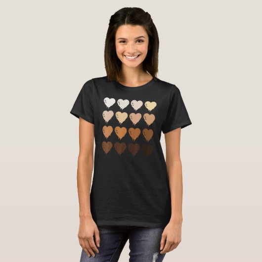 Black Queen Afro Melanin Shades Love African Ameri Tシャツ (正面フル)