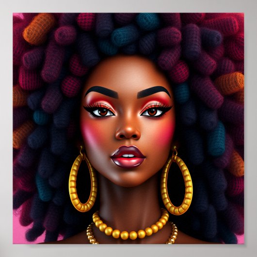 Black queen, afrocentric, blacknificent, woman, me ポスター (正面)