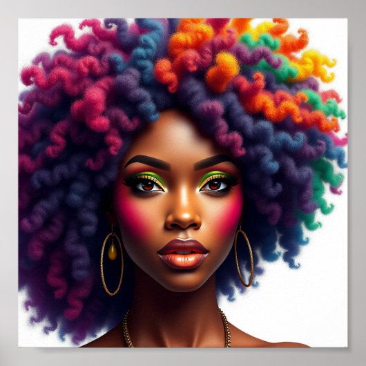 Black queen, afrocentric, blacknificent, woman, me ポスター (正面)