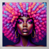 Black queen, afrocentric, blacknificent, woman, me ポスター (正面)