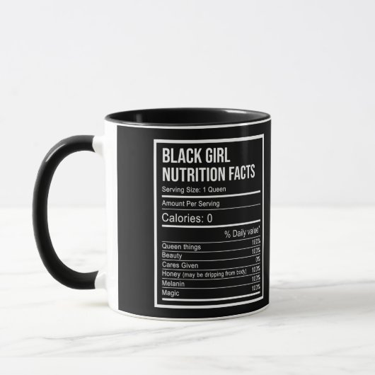 Black Queen Black Girls Nutrition Facts Friends マグカップ (左)