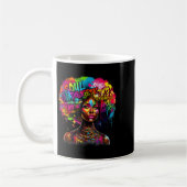 Black Queen Dripng Afro Melanin Black History Mont コーヒーマグカップ (左)