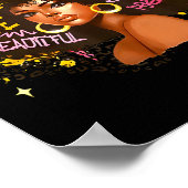 Black Queen Dripng Afro Melanin Black History Mont ポスター (角)