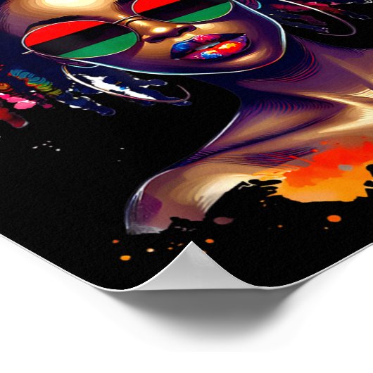 Black Queen Dripng Afro Melanin Black History Mont ポスター (角)