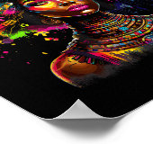 Black Queen Dripng Afro Melanin Black History Mont ポスター (角)
