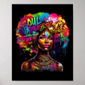 Black Queen Dripng Afro Melanin Black History Mont ポスター (正面)