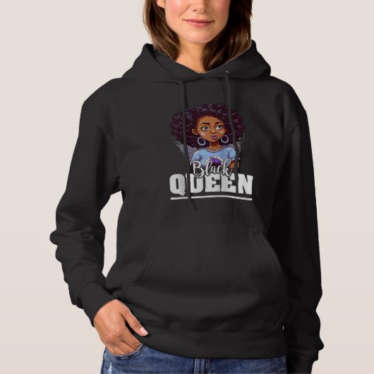 Black Queen For Proud African American Black Histo パーカ (正面)