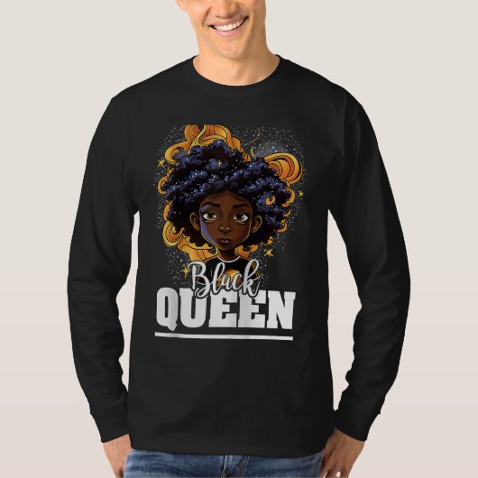Black Queen For Proud African American Black Histo Tシャツ (正面)