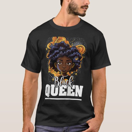 Black Queen For Proud African American Black Histo Tシャツ (正面)
